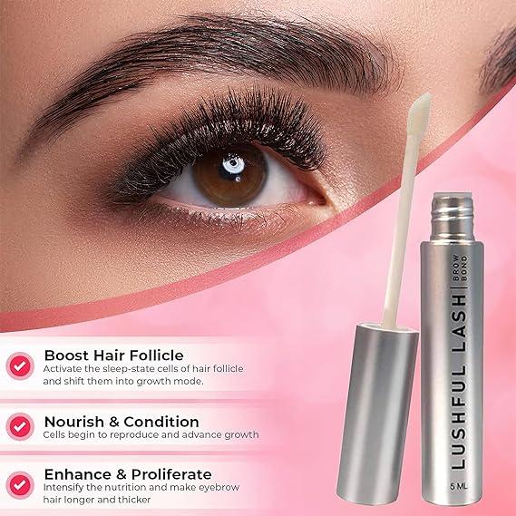 Lushful Lash Eyebrow Enhancement Growth Serum for Thicker and Fuller Brows Growth Serum (Pack of 2)